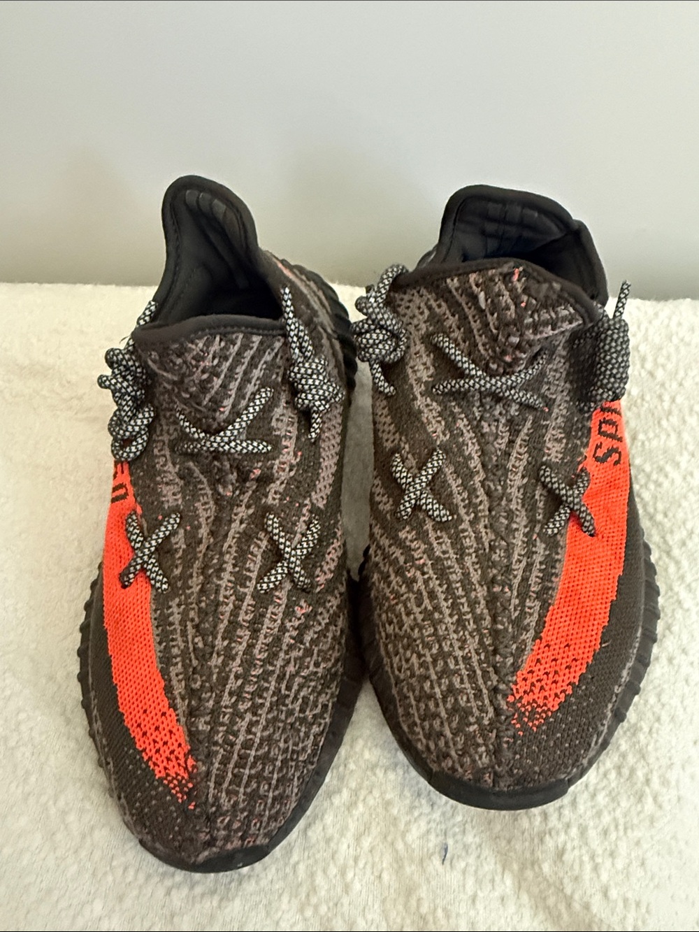 Yeezy Boost 350 V2 Black with Bright Orange Stripe